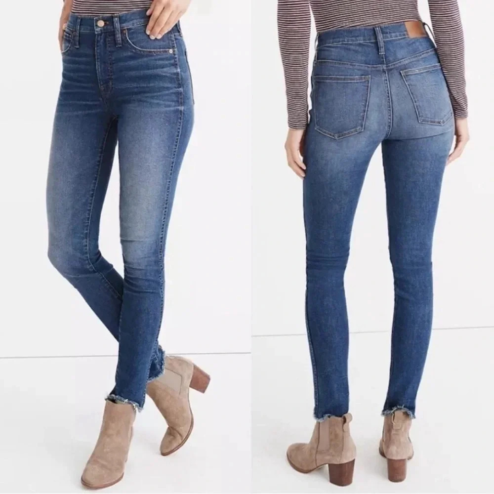 Madewell 10” High Rise Raw Hem Skinny Jeans Size 31